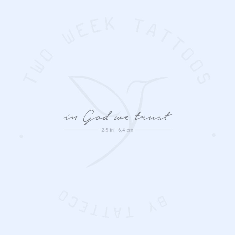 In God We Trust Semi-Permanent Tattoo - Set of 2