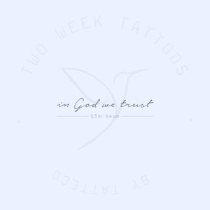 In God We Trust Semi-Permanent Tattoo - Set of 2