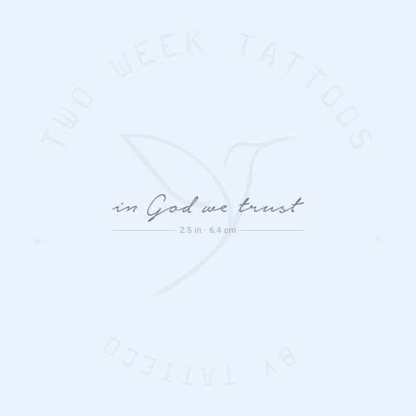 In God We Trust Semi-Permanent Tattoo - Set of 2