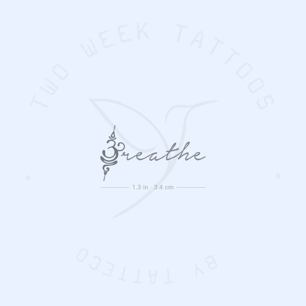 Breathe + Symbol Semi-Permanent Tattoo - Set of 2