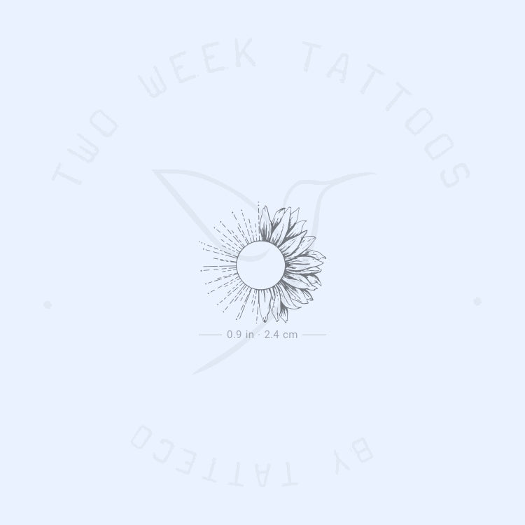 Sunflower Sun Semi-Permanent Tattoo - Set of 2