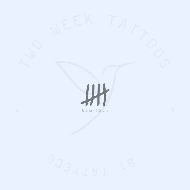 Tally Marks Semi-Permanent Tattoo - Set of 2