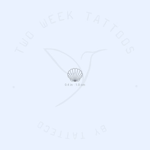 Tiny Scallop Shell Semi-Permanent Tattoo - Set of 2
