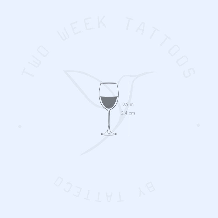 Wine Glass Semi-Permanent Tattoo - Set of 2