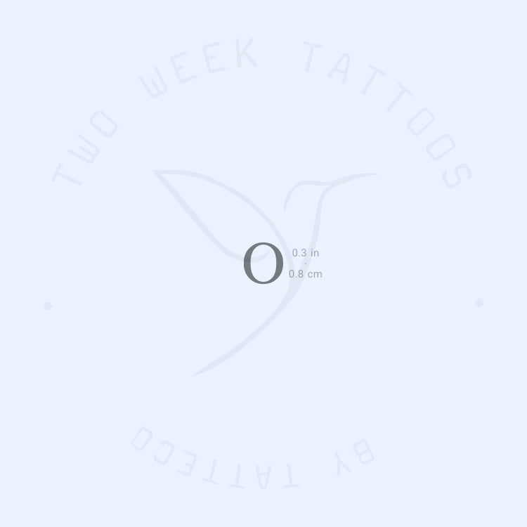 O Serif Uppercase Semi-Permanent Tattoo - Set of 2