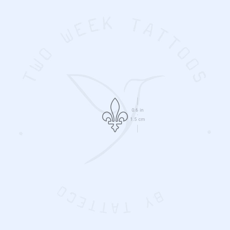 Fine Line New Orleans Fleur-de-lis Semi-Permanent Tattoo - Set of 2