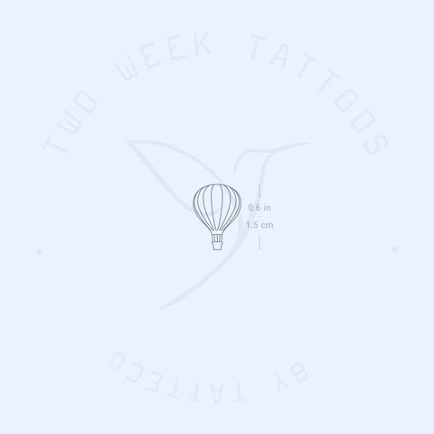 Tiny Hot Air Balloon Semi-Permanent Tattoo - Set of 2