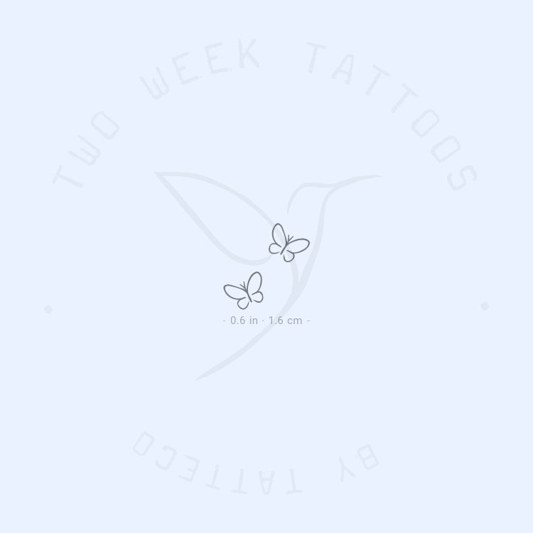 Little Minimalist Butterfly Couple Semi-Permanent Tattoo - Set of 2