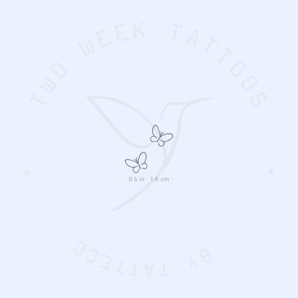 Little Minimalist Butterfly Couple Semi-Permanent Tattoo - Set of 2