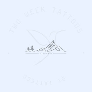 Mountain Lone Pine Trees Semi-Permanent Tattoo - Set of 2