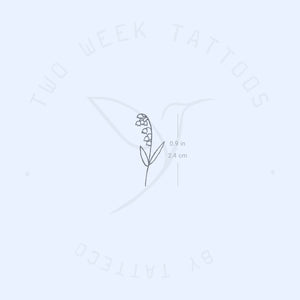Minimalist Lily Of The Valley Semi-Permanent Tattoo - Set of 2
