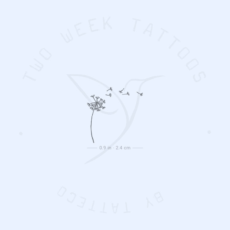 Minimalist Dandelion Blowing Semi-Permanent Tattoo - Set of 2