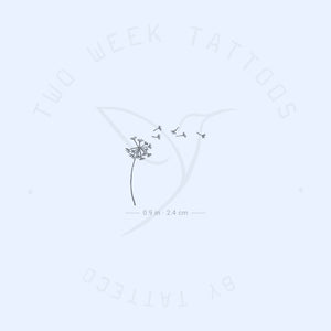 Minimalist Dandelion Blowing Semi-Permanent Tattoo - Set of 2