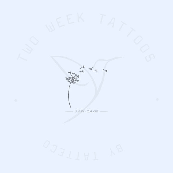 Minimalist Dandelion Blowing Semi-Permanent Tattoo - Set of 2