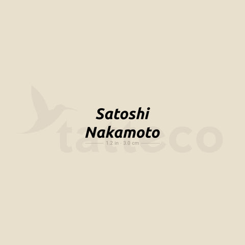 Satoshi Nakamoto Temporary Tattoo - Set of 3