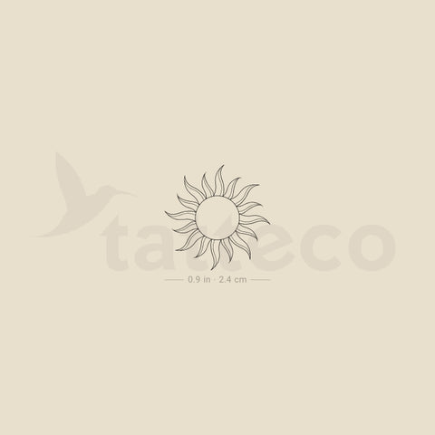 Small Sun By 1991.ink Temporary Tattoo - Set of 3