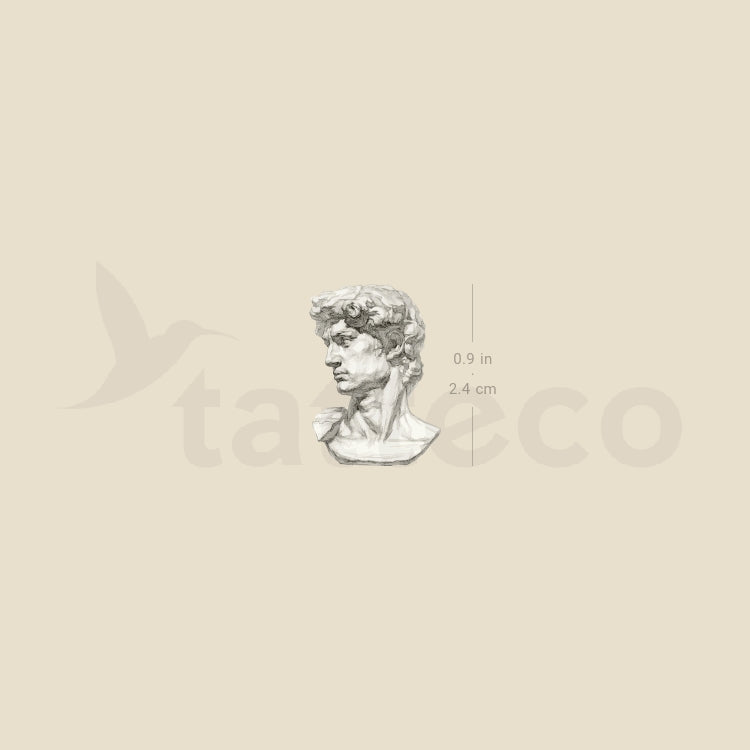 Michelangelo's David Head Temporary Tattoo - Set of 3