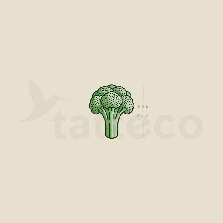 Broccoli Temporary Tattoo - Set of 3