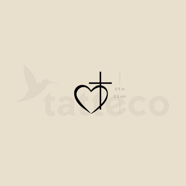 Cross Heart Temporary Tattoo - Set of 3