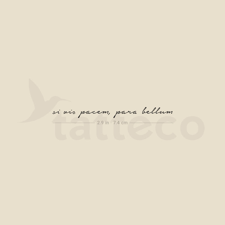 Si Vis Pacem, Para Bellum Temporary Tattoo - Set of 3