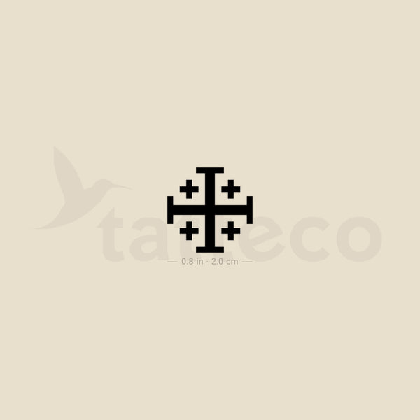 Jerusalem Cross Temporary Tattoo - Set of 3