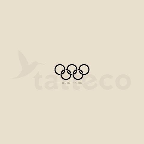 Black Olympic Rings Temporary Tattoo - Set of 3