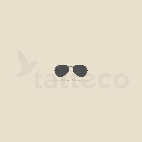 Aviator Sunglasses Temporary Tattoo - Set of 3