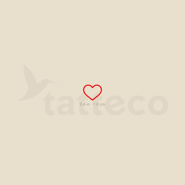 Little Red Heart Outline Temporary Tattoo - Set of 3