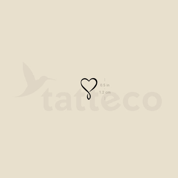 Tiny Heart Infinity Temporary Tattoo - Set of 3