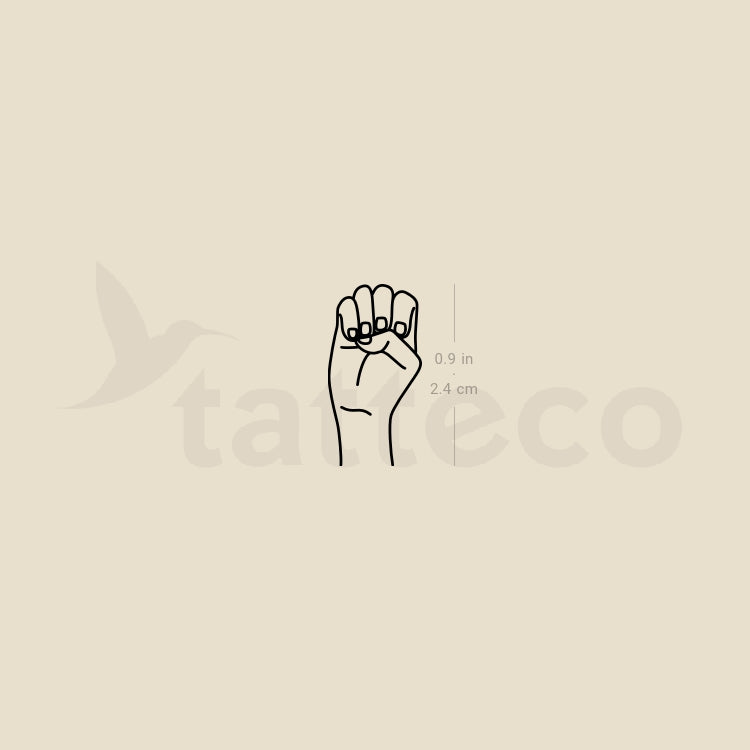 Sign Language E Temporary Tattoo - Set of 3