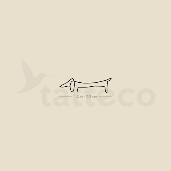 Fine Line Dachshund Temporary Tattoo - Set of 3