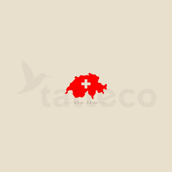 Switzerland Flag Map Temporary Tattoo - Set of 3