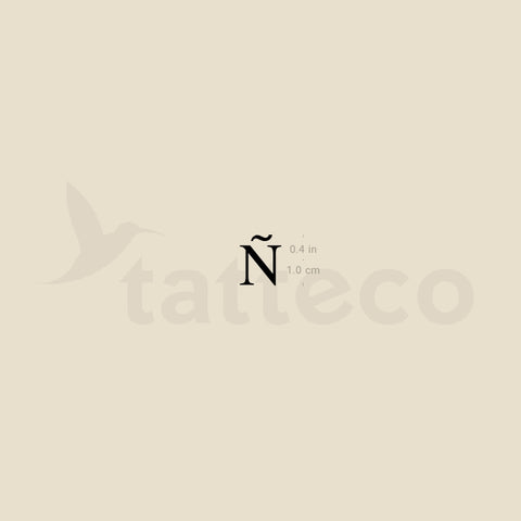 Ñ Serif Uppercase Temporary Tattoo - Set of 3