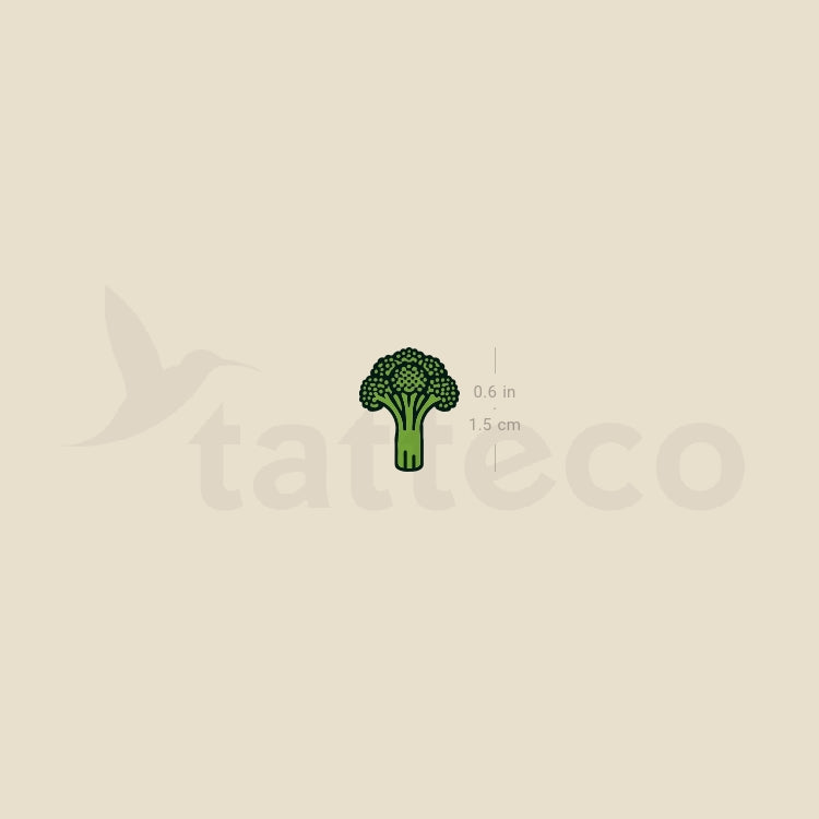 Tiny Broccoli Temporary Tattoo - Set of 3