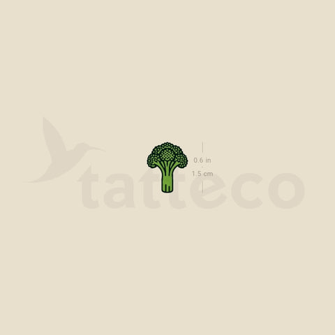 Tiny Broccoli Temporary Tattoo - Set of 3