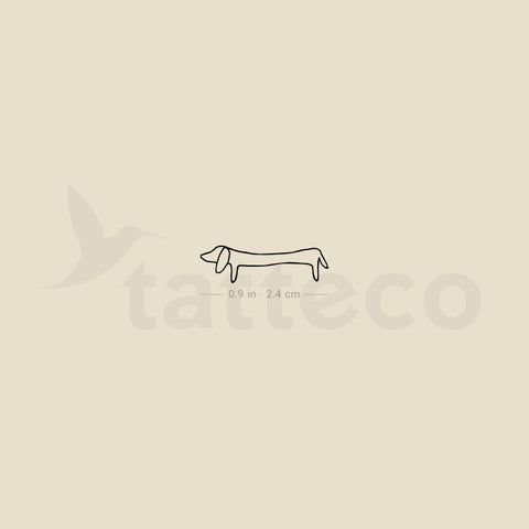 Minimalist Dachshund Temporary Tattoo - Set of 3