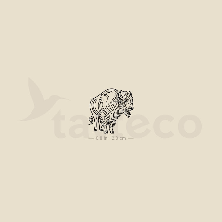 Bison Temporary Tattoo - Set of 3