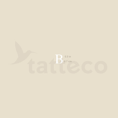 White B Serif Temporary Tattoo - Set of 3