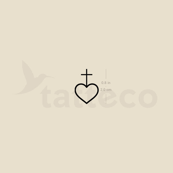 Heart And Cross Temporary Tattoo - Set of 3