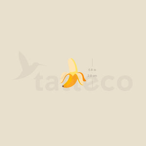 Banana Emoji Temporary Tattoo - Set of 3