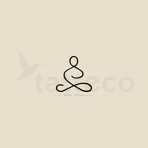 Minimalist Meditator Temporary Tattoo - Set of 3