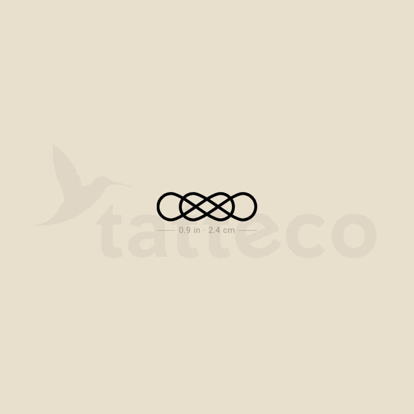 Interlaced Double Infinity Temporary Tattoo - Set of 3