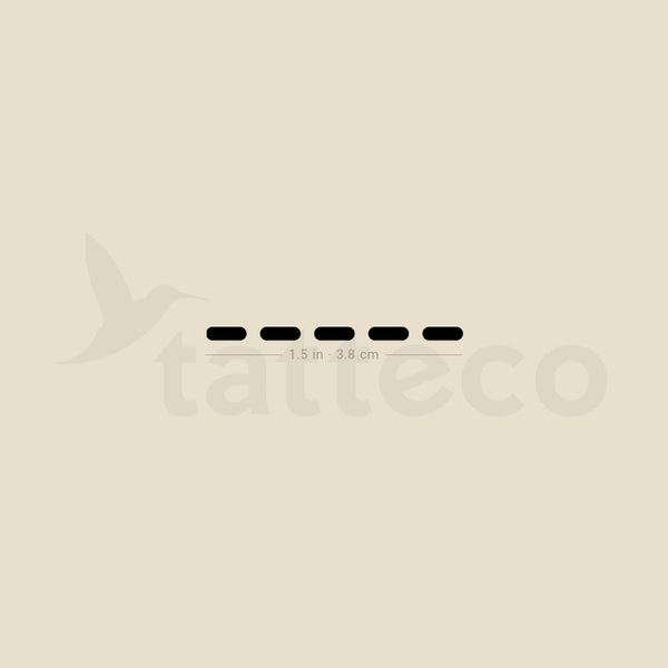 Morse Code 0 Temporary Tattoo - Set of 3