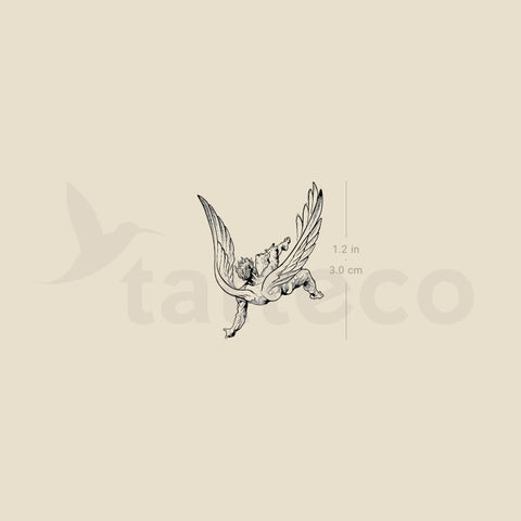 Falling Angel Temporary Tattoo - Set of 3