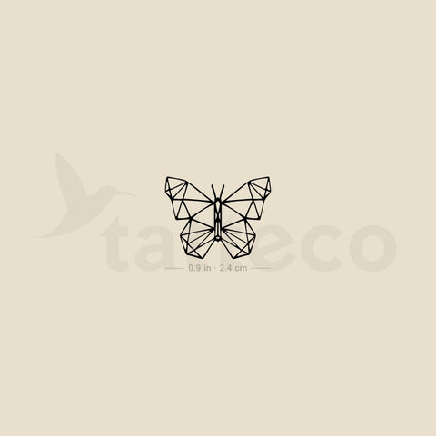 Low Poly Butterfly Temporary Tattoo - Set of 3