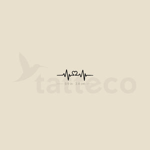 Little Heartbeat And Heart Temporary Tattoo - Set of 3