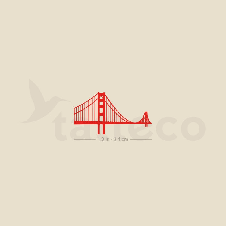 Golden Gate Bridge Temporary Tattoo - Set of 3