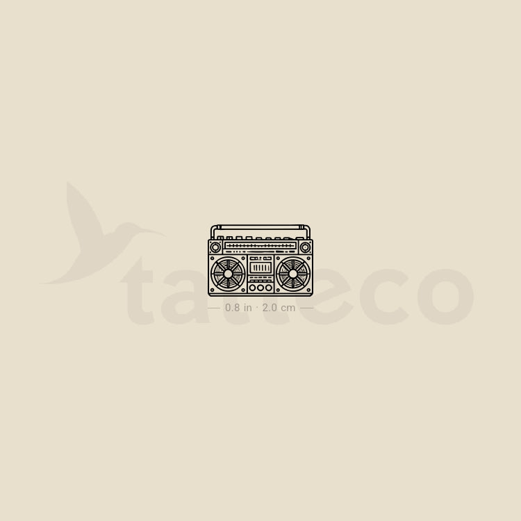 Boom Box Temporary Tattoo - Set of 3