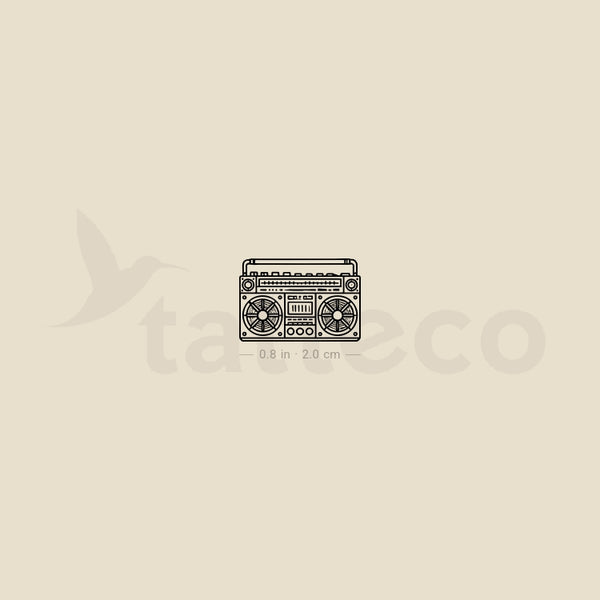 Boom Box Temporary Tattoo - Set of 3