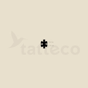 Black Puzzle Piece Temporary Tattoo - Set of 3